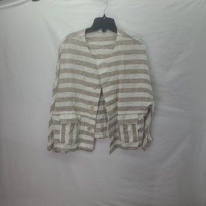 Goodnight Macaroon Women's Button Up Striped - Size Small